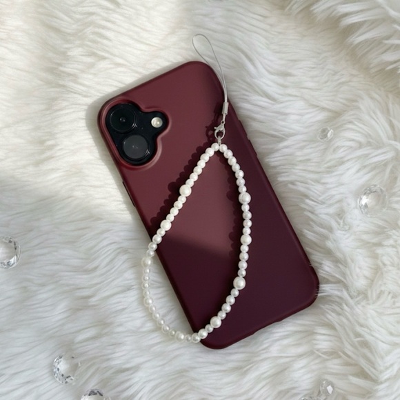 Handmade Other - Elegant Pearl & Natural Stone Beaded Phone Charm Elastic Wristlet Functional